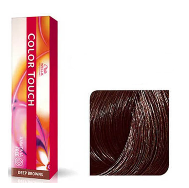Color Touch hair dye box with a sample of deep brown hair color on a white background