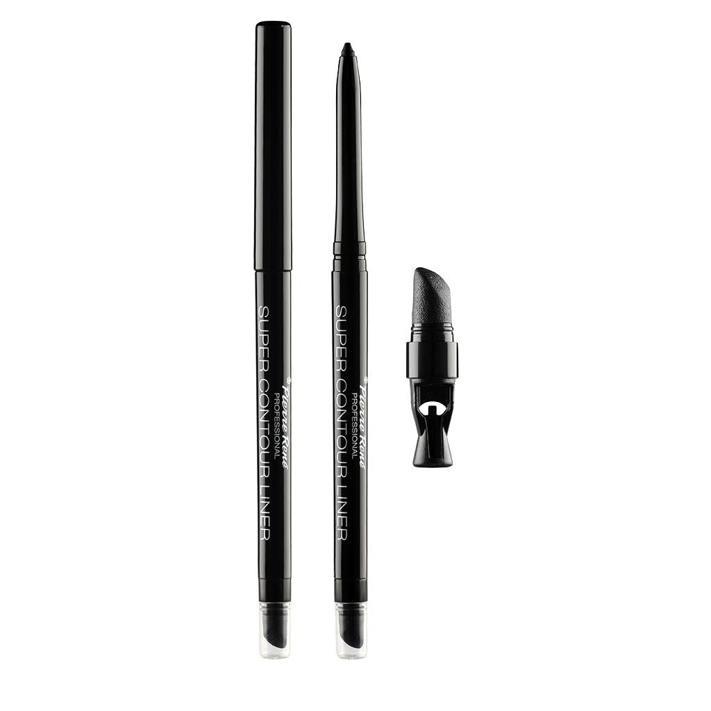 Creion Retractabil De Ochi Negru Cu Buretel - Super Contour Liner Black - PIERRE RENE - HNIcosmetice.ro