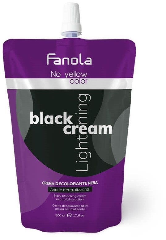 Crema Decoloranta Neagra cu Actiune Neutralizanta - No Yellow Lightening Black Cream 500gr - Fanola - HNIcosmetice.ro