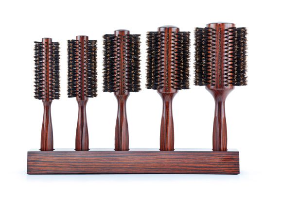 Display din Lemn de Abanos pentru Periile de Ebony - Display Ebony Round Brushes - Bifull - HNIcosmetice.ro