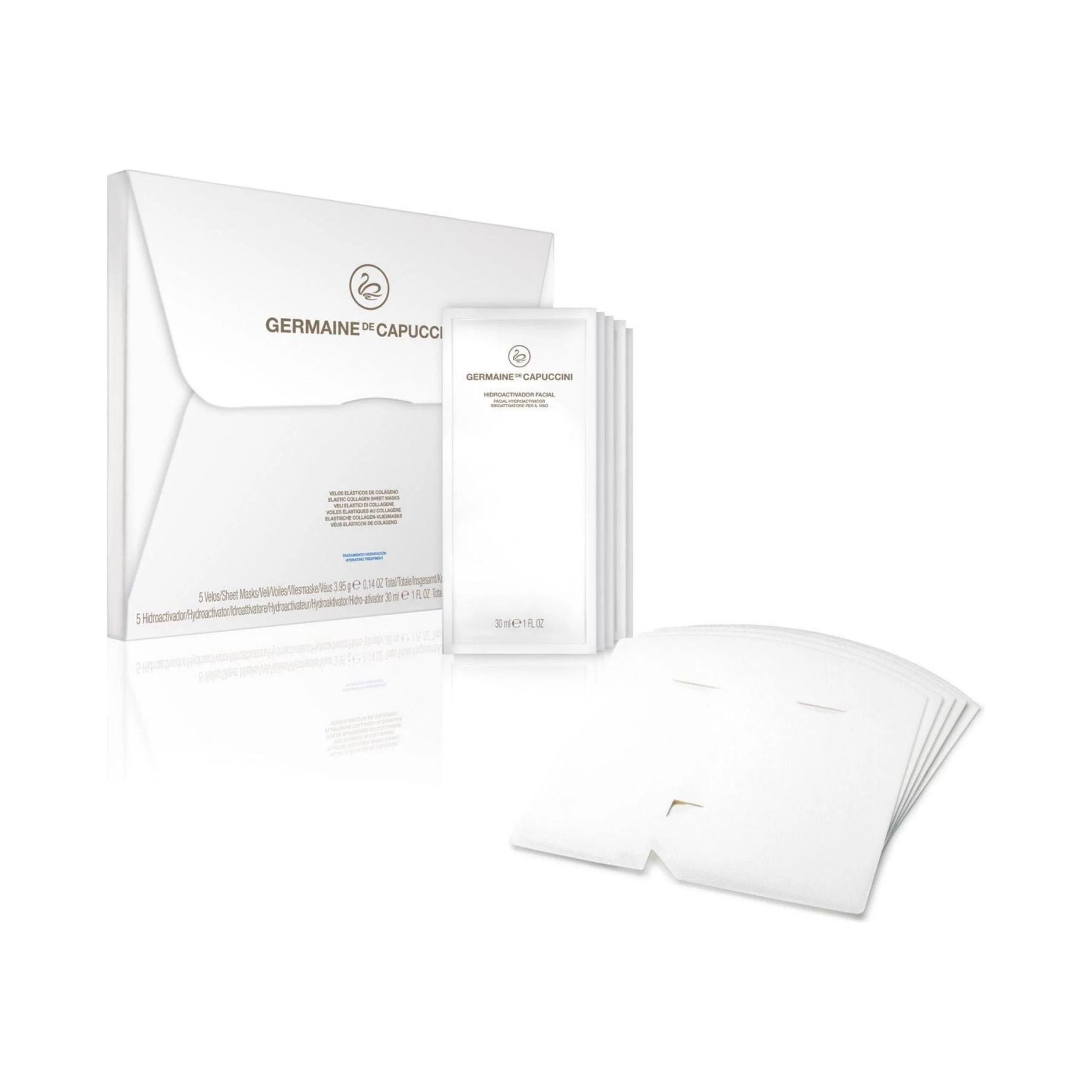 Kit 5 Masti din Servetel cu Colagen Elastic - Options Line Elastic Collagen Sheet Masks Hydrating Treatment Kit - PRO Germaine de Capuccini