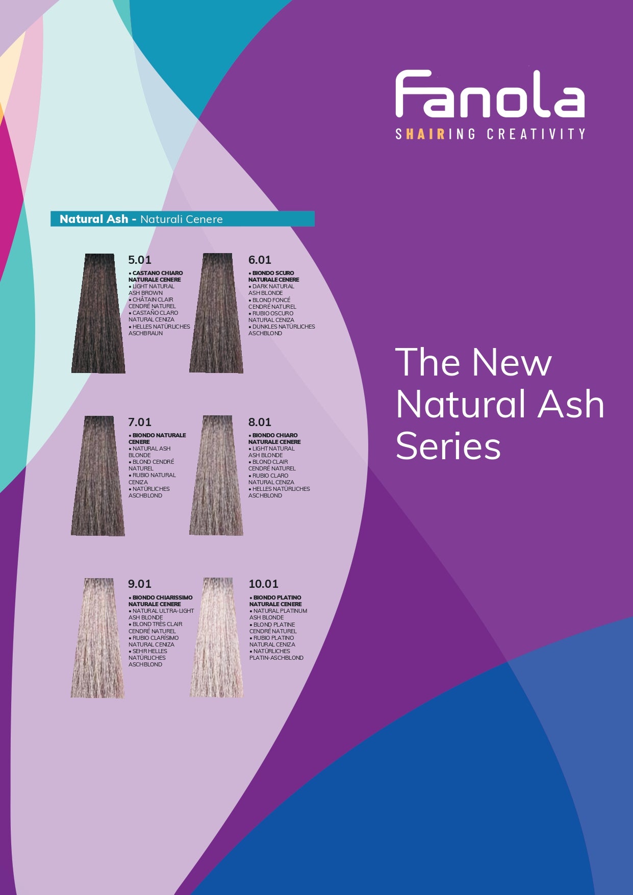 Display Mese de Culori - Color Chart - The New Natural Ash .01 Series - Fanola