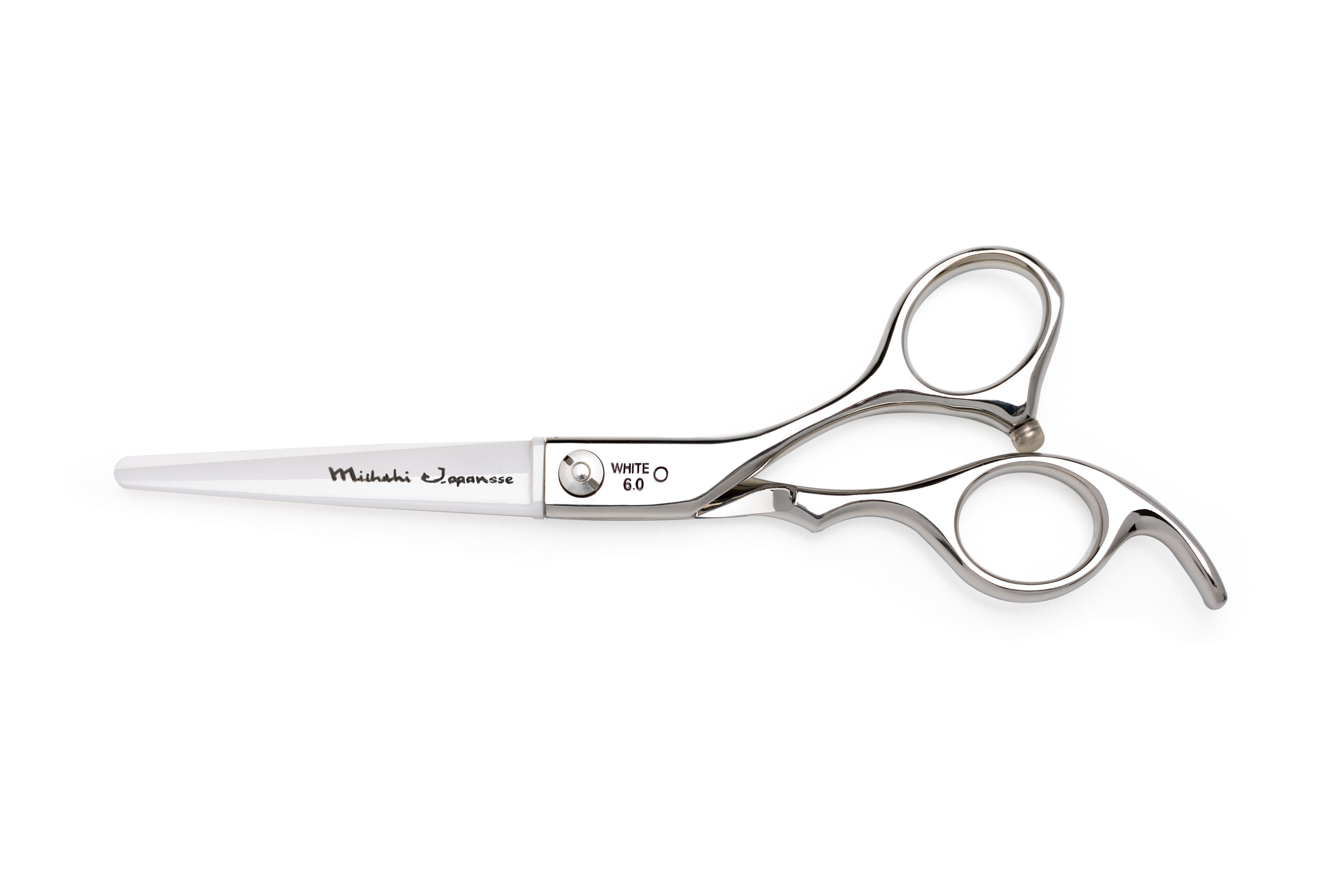 Foarfeca pentru Tuns cu Lame din Ceramica - White 6.0 Inch - 15.5cm - Midashi Japanese - HNIcosmetice.ro