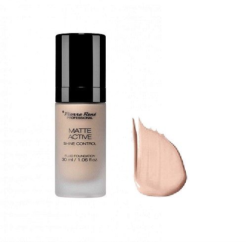 Fond de Ten - Matte Active Fluid Foundation - Shine Control - Nr. 02 Porcelain - Pierre Rene - HNIcosmetice.ro