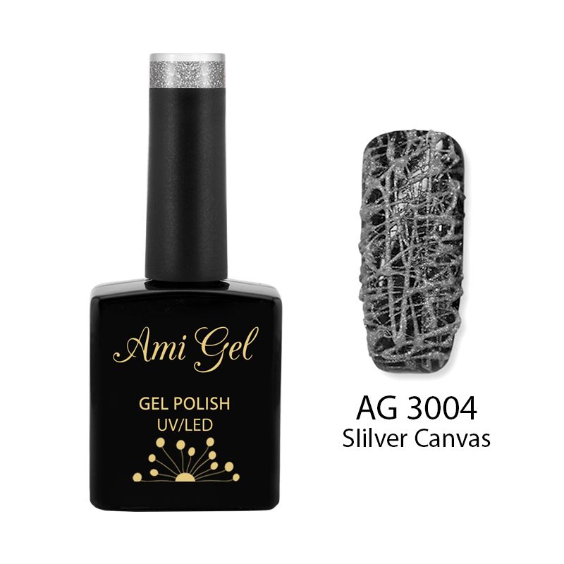 Gel Colorat Elasticnail Art - Spider Skill Gel Silver Canvas AG3004 5gr - Ami Gel - HNIcosmetice.ro