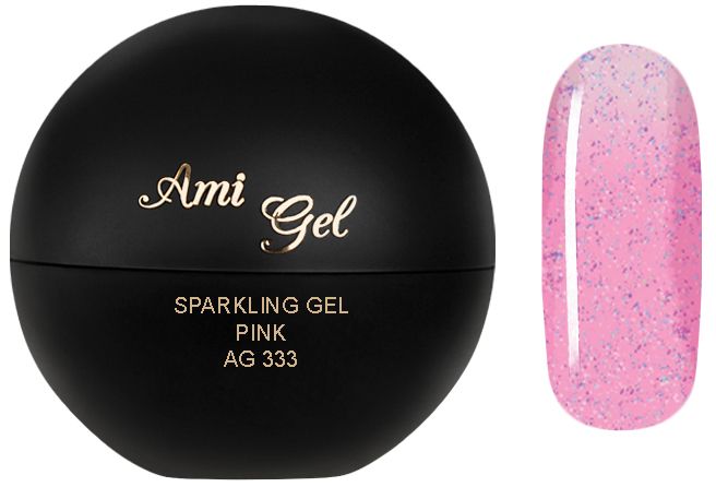 Gel Colorat Glitterat - Sparkling Gel Pink AG333 5gr - Ami Gel - HNIcosmetice.ro