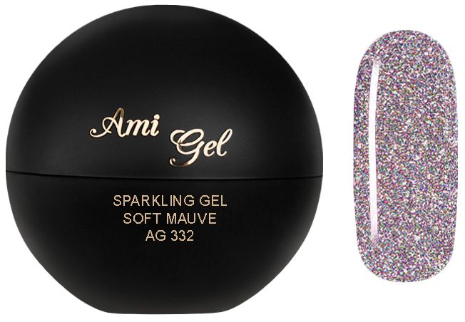 Gel Colorat Glitterat - Sparkling Gel Soft Mauve AG332 5gr - Ami Gel - HNIcosmetice.ro