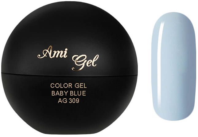 Gel Colorat - Soak Off Color Gel Baby Blue AG309 5gr - Ami Gel - HNIcosmetice.ro