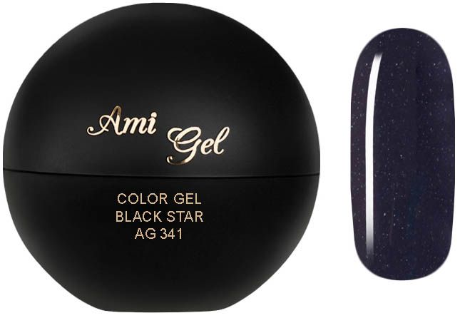 Gel Colorat - Soak Off Color Gel Black Star AG341 5gr - Ami Gel - HNIcosmetice.ro