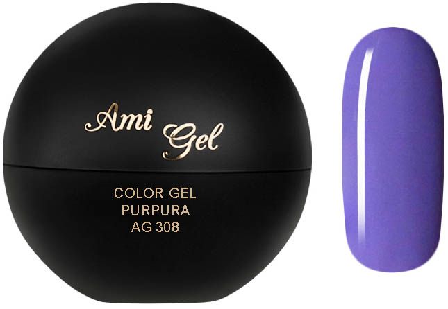 Gel Colorat - Soak Off Color Gel Purpura AG308 5gr - Ami Gel - HNIcosmetice.ro