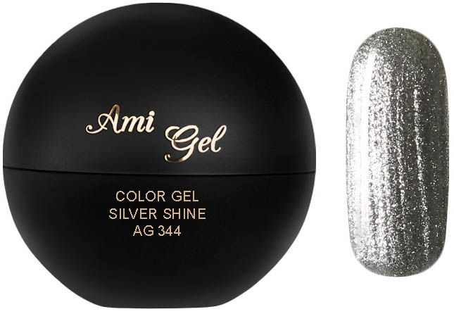 Gel Colorat - Soak Off Color Gel Silver Shine AG344 5gr - Ami Gel - HNIcosmetice.ro