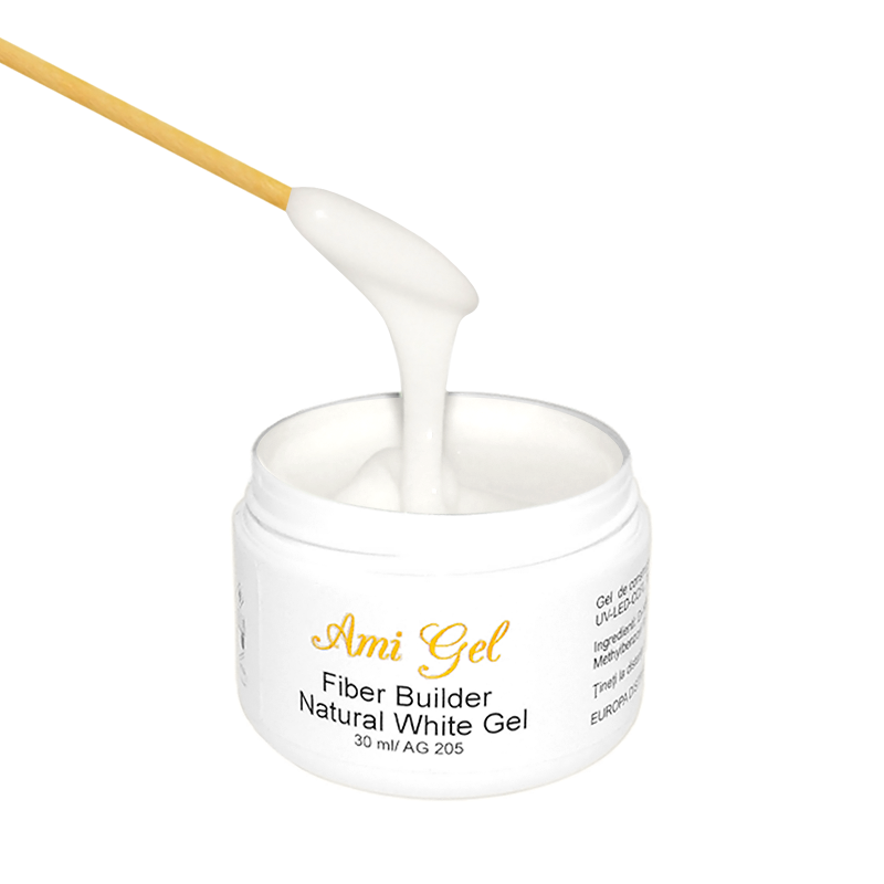 Gel Constructie Alb - Fiber Builder Natural White Gel 20gr - AMI GEL