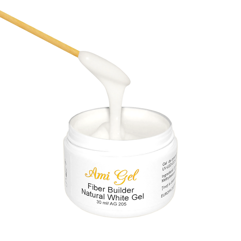 Gel Constructie Alb - Fiber Builder Natural White Gel 20gr - AMI GEL - HNIcosmetice.ro