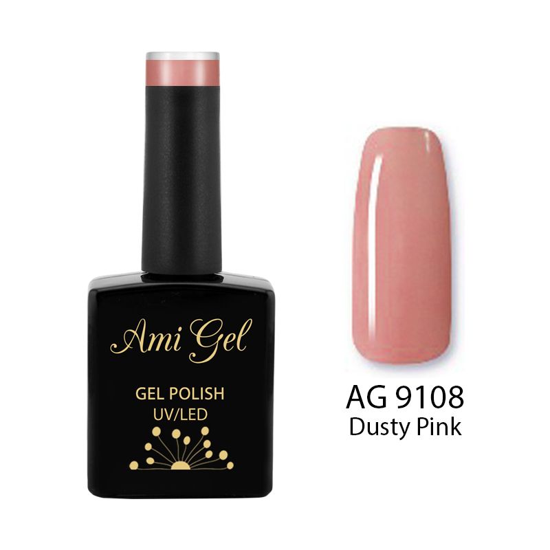 Gel de Baza Colorat - Nude 2 Ways Base Gel Polish Dusty Pink AG9108 14ml - Ami Gel - HNIcosmetice.ro