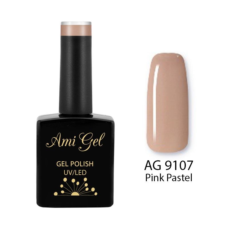 Gel de Baza Colorat - Nude 2 Ways Base Gel Polish Pink Pastel AG9107 14ml - Ami Gel - HNIcosmetice.ro