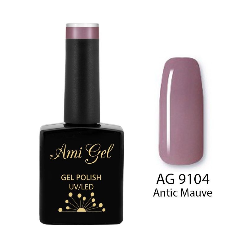 Gel de Baza Colorat - Retro 2 Ways Base Gel Polish Antic Mauve AG9104 14ml - Ami Gel - HNIcosmetice.ro