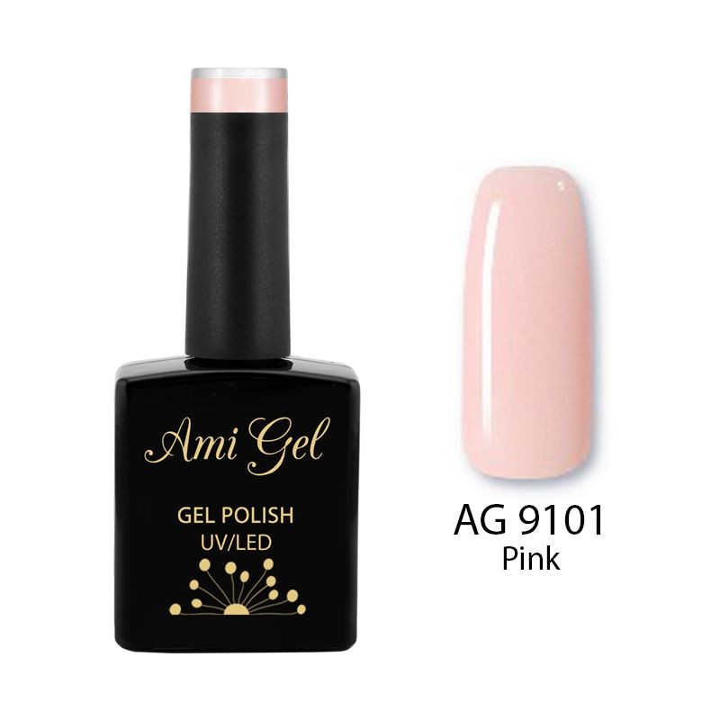 Gel de Baza Colorat - Retro 2 Ways Base Gel Polish Pink AG9101 14ml - Ami Gel - HNIcosmetice.ro