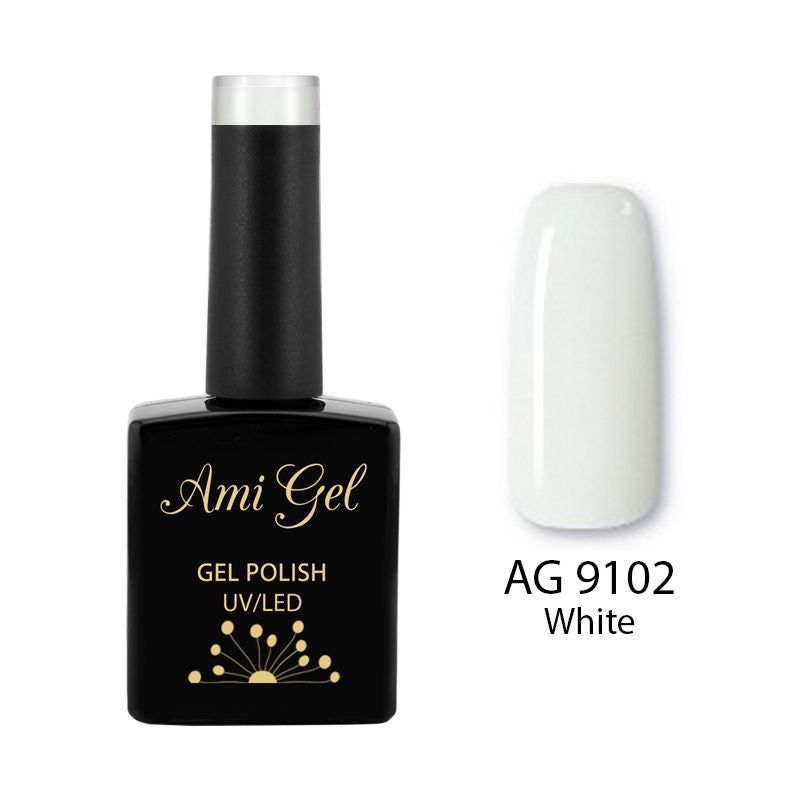 Gel de Baza Colorat - Retro 2 Ways Base Gel Polish White AG9102 14ml - Ami Gel - HNIcosmetice.ro