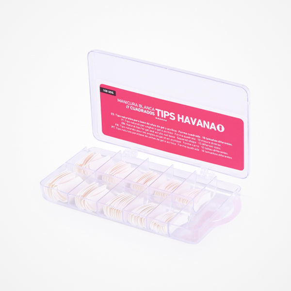 Tipsuri pentru Unghii False Forma Patrata - Havana Natural Tips Squared Shape 100buc - Bifull