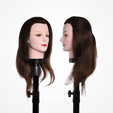 Cap Practica Manechin Femeie Par 100% Natural Castaniu cu Suport - Wild Girl Brown 45cm - Bifull