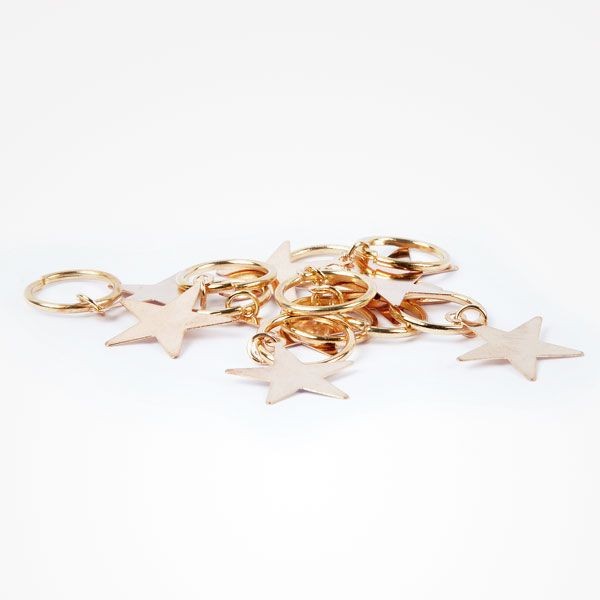 Inele pentru Par Decorative Metalice - Circle Rings Star 10 Buc - Bifull - HNIcosmetice.ro