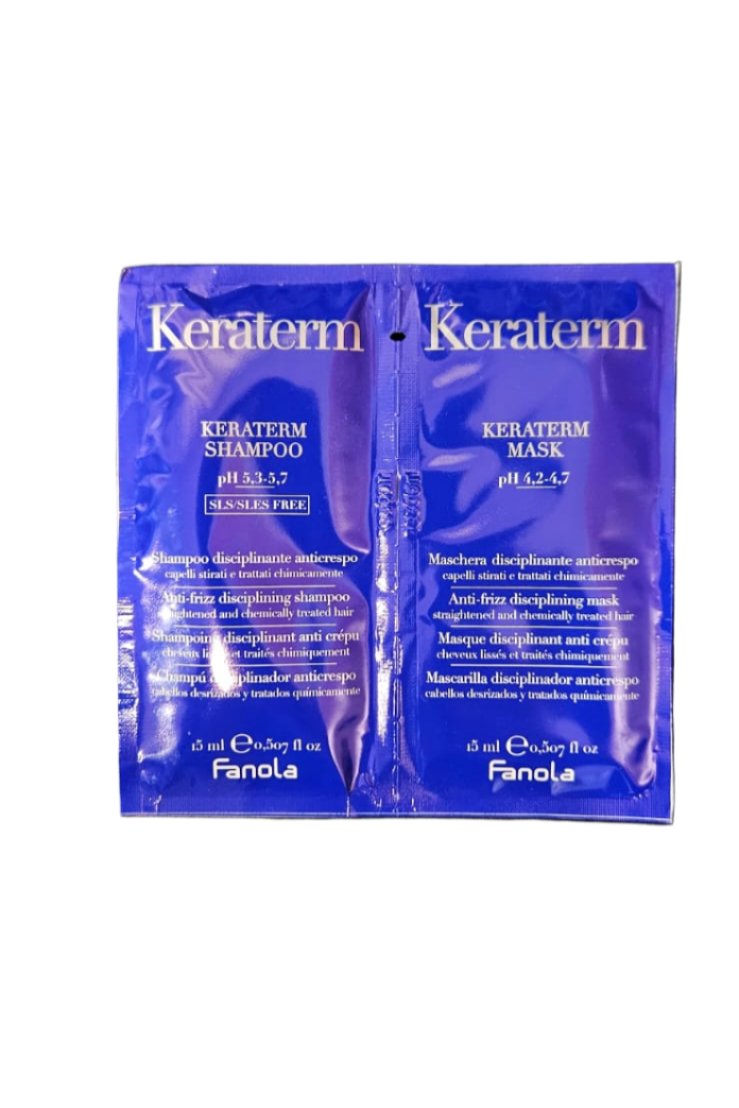 Tester Sampon si Masca pentru Disciplinarea Parului - Keraterm Anti-Frizz 2x15ml - Fanola - HNIcosmetice.ro