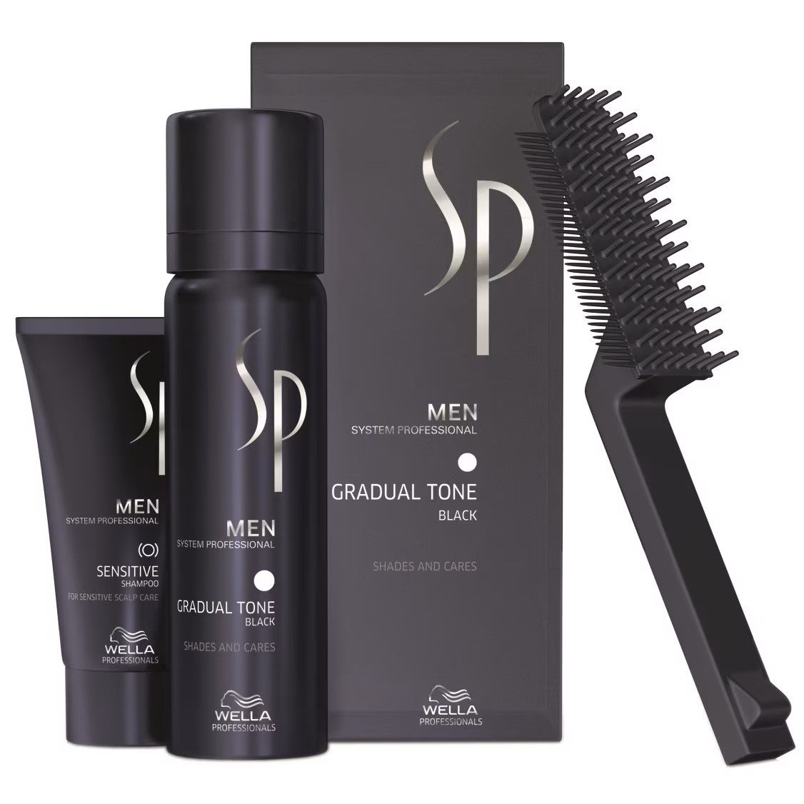 Kit pentru Restaurarea Culorii Naturale a Parului - SP Men Gradual Tone Black - Wella - HNIcosmetice.ro