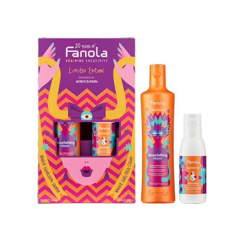 Set Aniversar Sampon Hidratant si Crema Anti-frizz - Limited Edition Kit 20 Years Nourishing Shampoo  350 ml + Wonder Nourishing Anti-frizz Cream 100 ml - Fanola