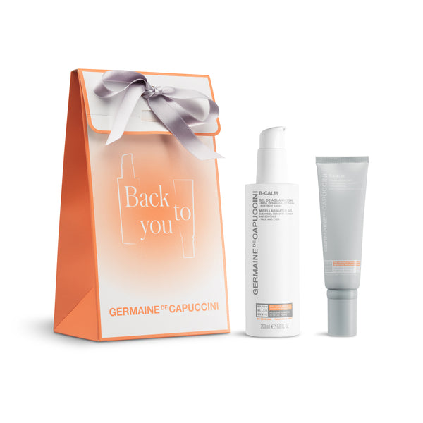 Set Facial B-Calm pentru Ten Mixt sau Gras Sensibil, Reactiv sau Intolerant - B-Calm Micellar Water Gel 200ml + Fundamental Moisturising Cream Light 50ml Set - PP Germaine de Capuccini