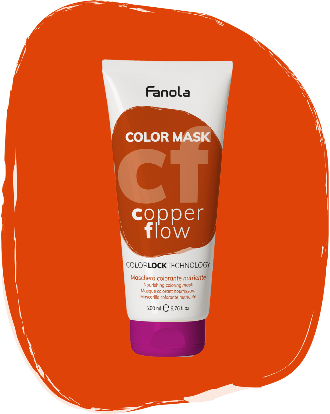Masca Coloranta Hranitoare cu Pigment Aramiu Intens - Color Mask Copper Flow 200ml - Fanola