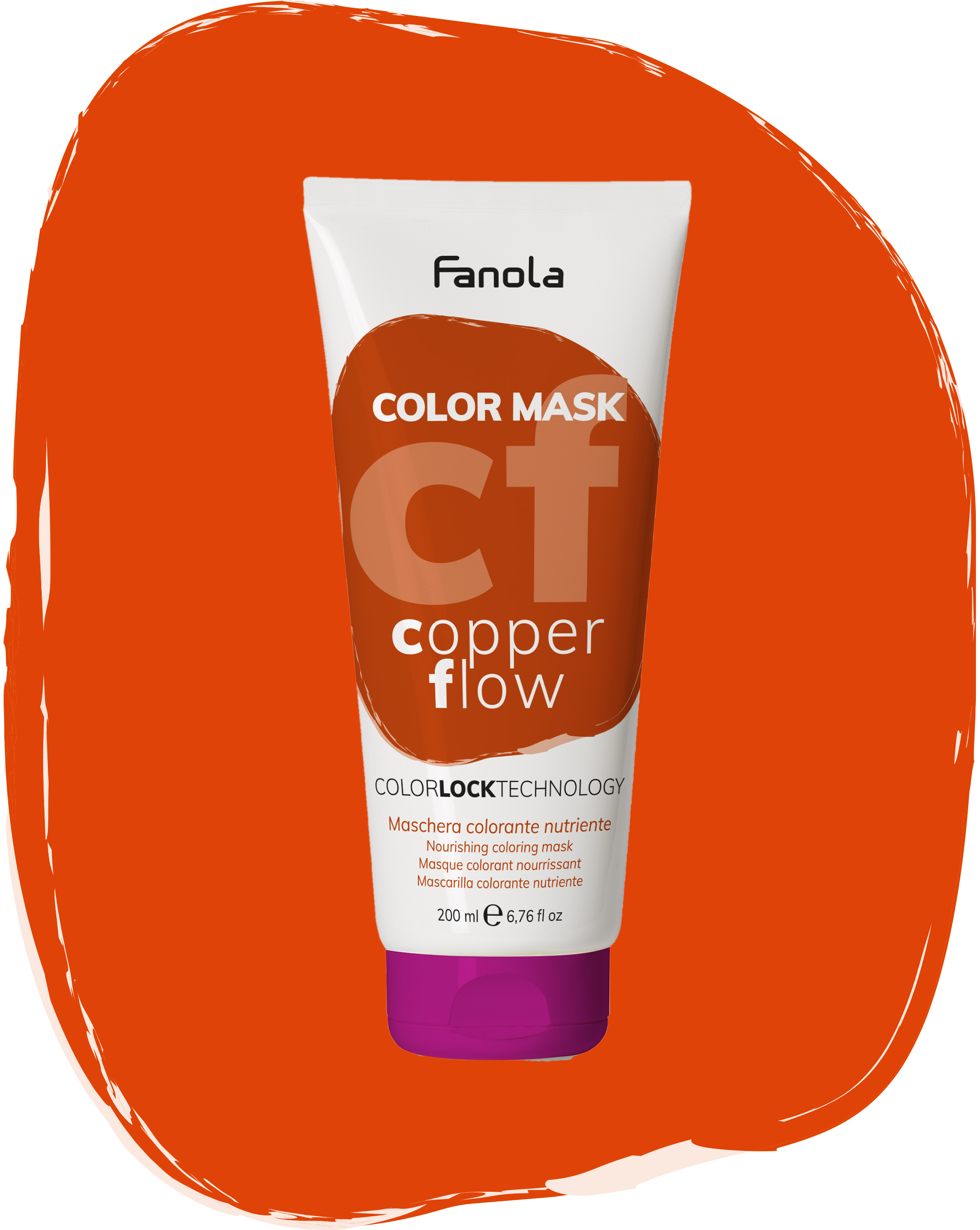 Masca Coloranta Hranitoare cu Pigment Aramiu Intens - Color Mask Copper Flow 200ml - Fanola - HNIcosmetice.ro