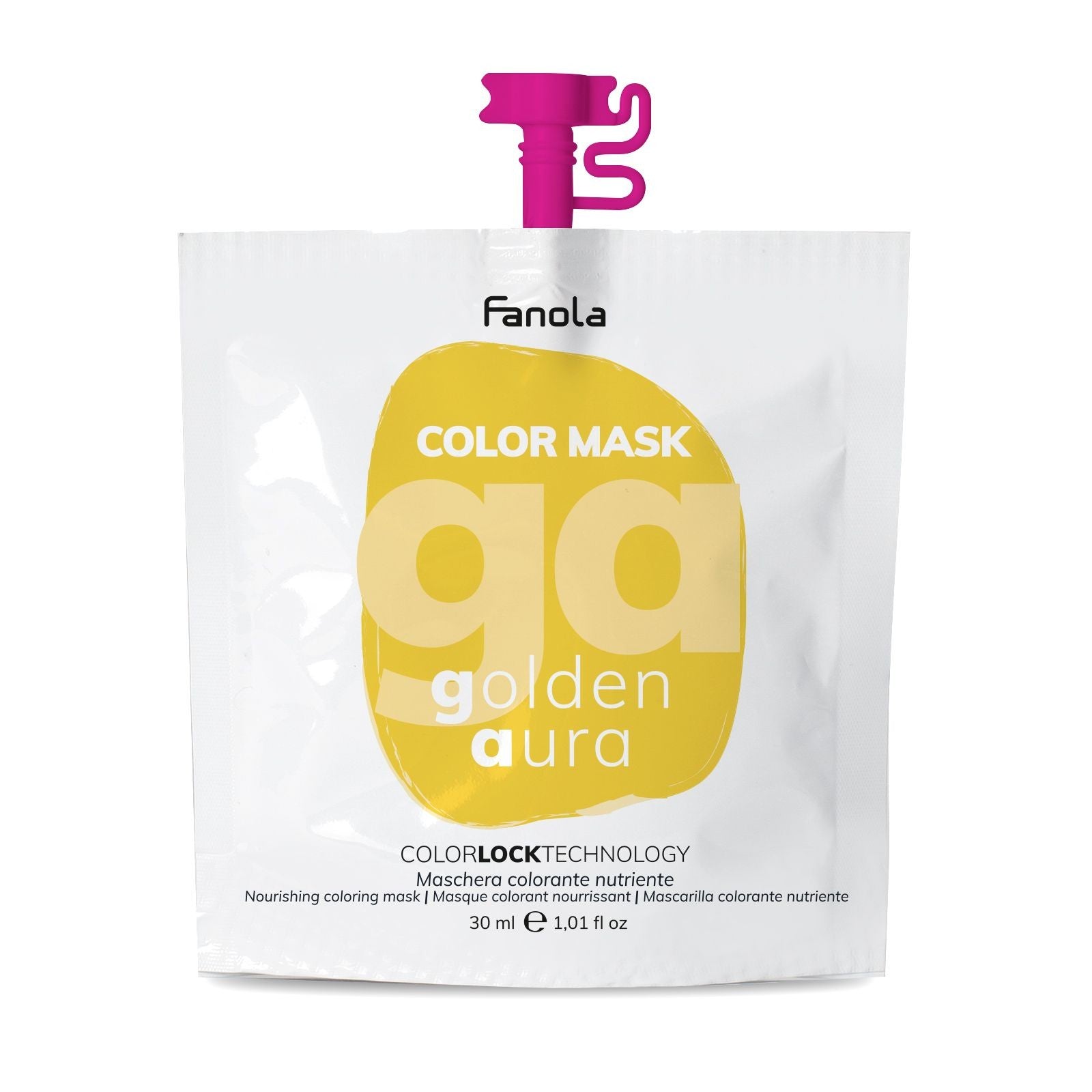 Masca Coloranta Hranitoare cu Pigment Auriu Intens - Color Mask Golden Aura 30ml - Fanola - HNIcosmetice.ro