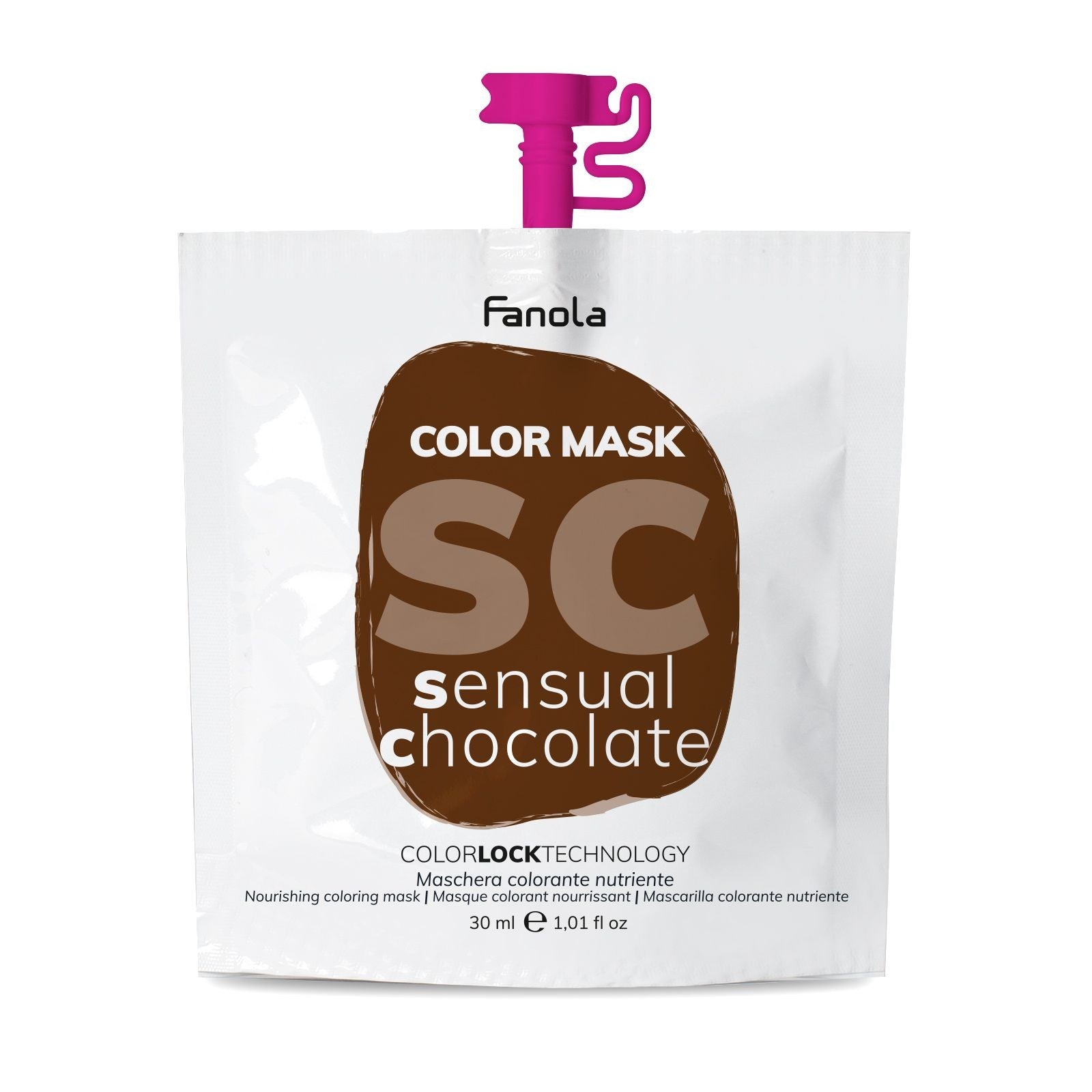 Masca Coloranta Hranitoare cu Pigment Ciocolatiu Intens - Color Mask Sensual Chocolate 30ml - Fanola - HNIcosmetice.ro