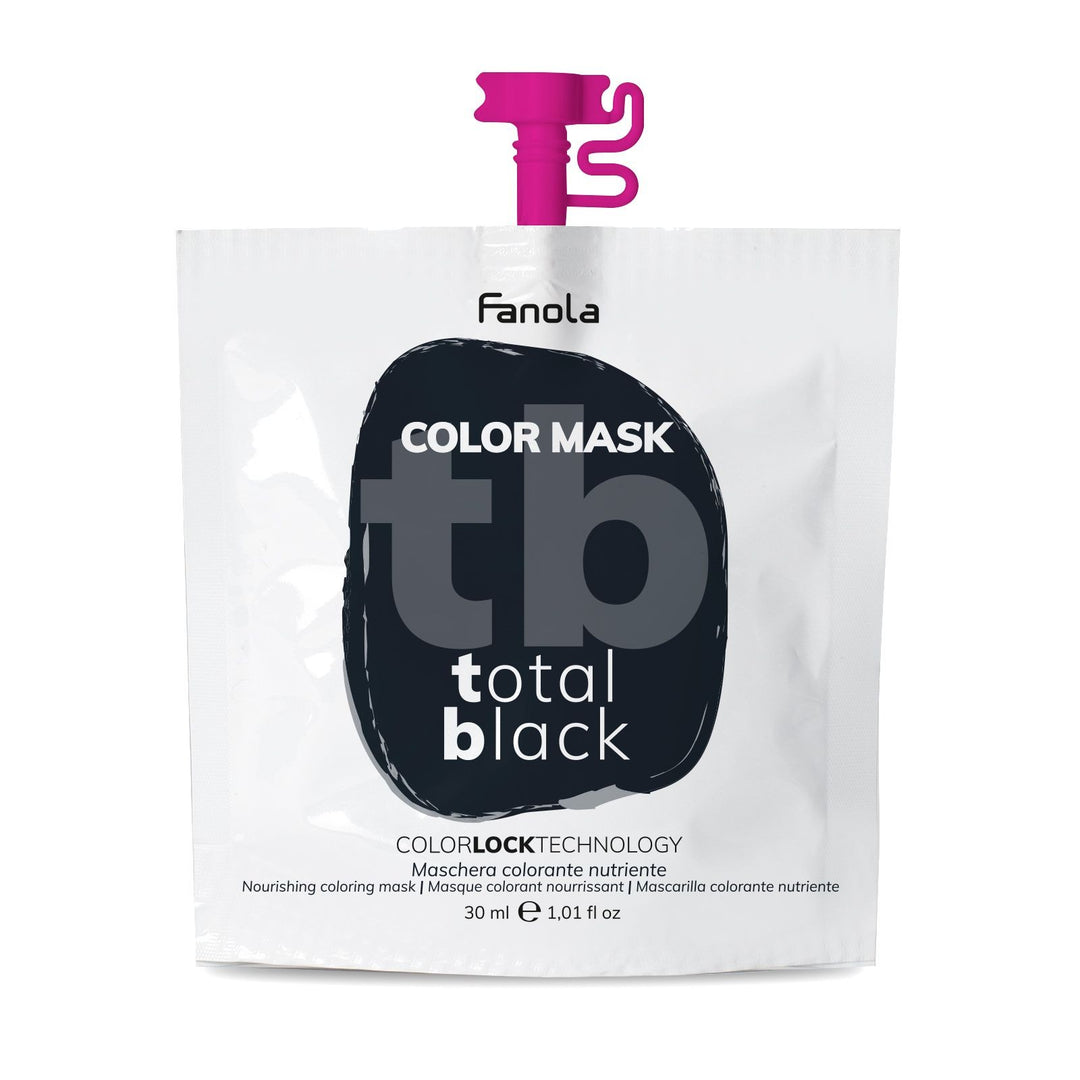 Masca Coloranta Hranitoare cu Pigment Negru Intens - Color Mask Total Black 30ml - Fanola - HNIcosmetice.ro