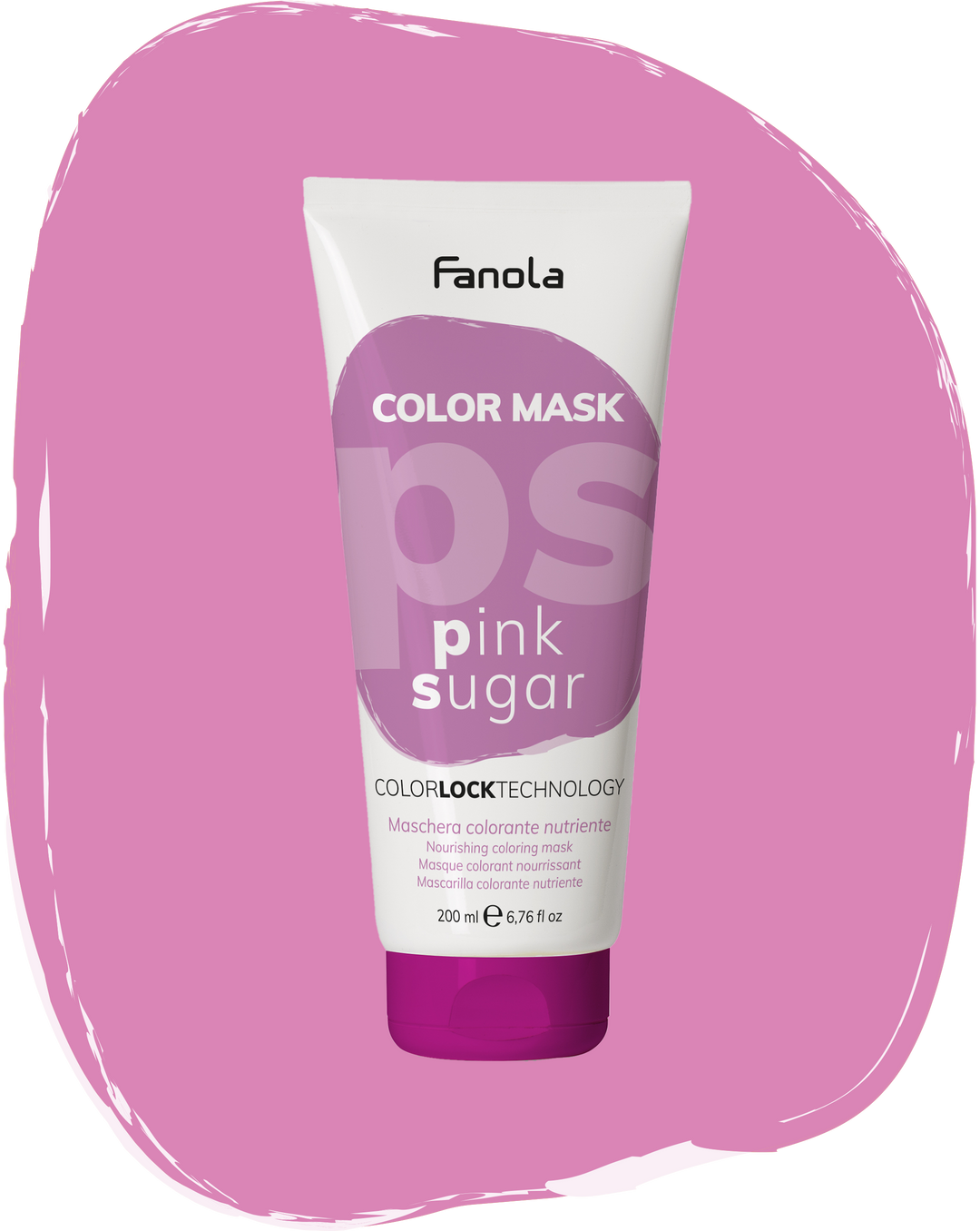 Masca Coloranta Hranitoare cu Pigment Roz Intens - Color Mask Pink Sugar 200ml - Fanola