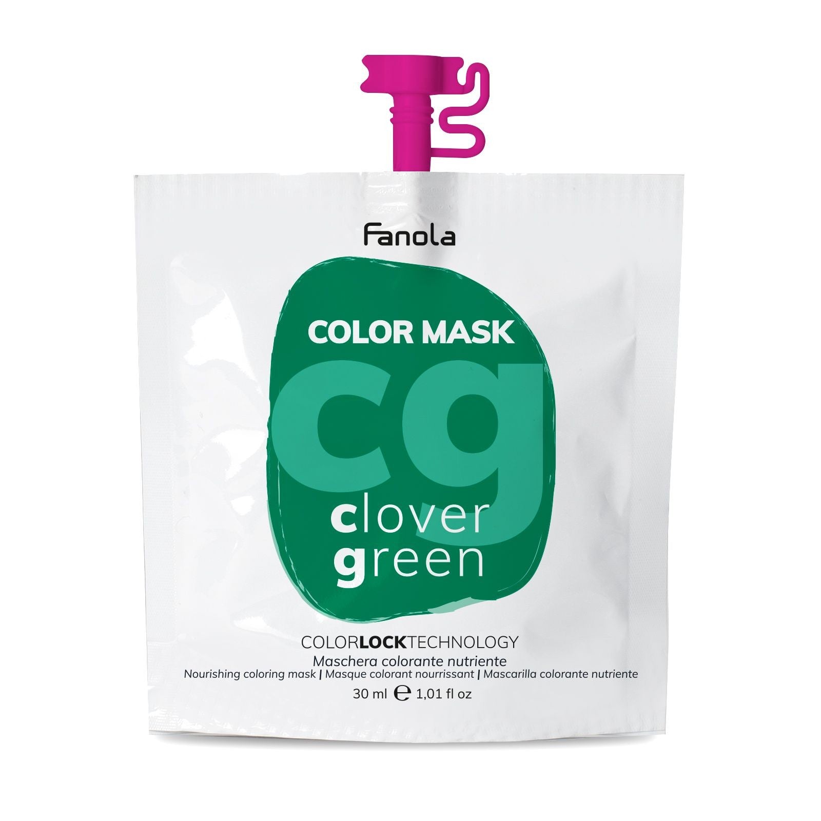 Masca Coloranta Hranitoare cu Pigment Verde Intens - Color Mask Clover Green 30ml - Fanola - HNIcosmetice.ro