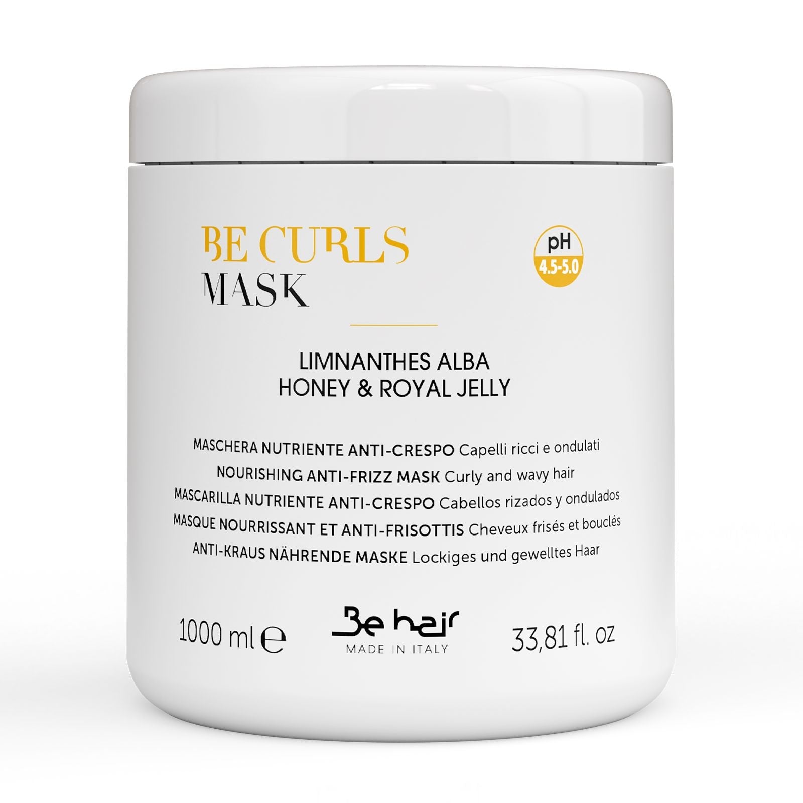Masca pentru Par Cret sau Ondulat - Elasticizing Anti-Frizz Mask Be Curls 1000ml - Be Hair - HNIcosmetice.ro