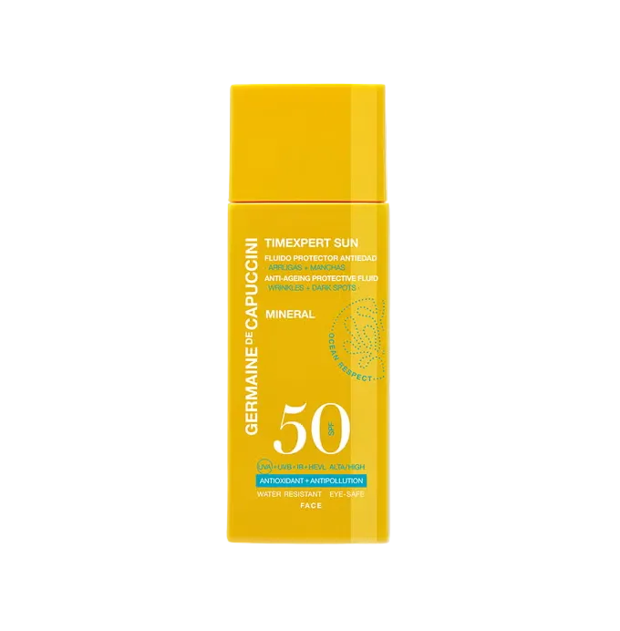 Fluid Protector Anti-imbatranire Mineral SPF 50 - Timexpert Sun Anti-Ageing Protective Fluid Mineral 50ml - PP Germaine de Capuccini