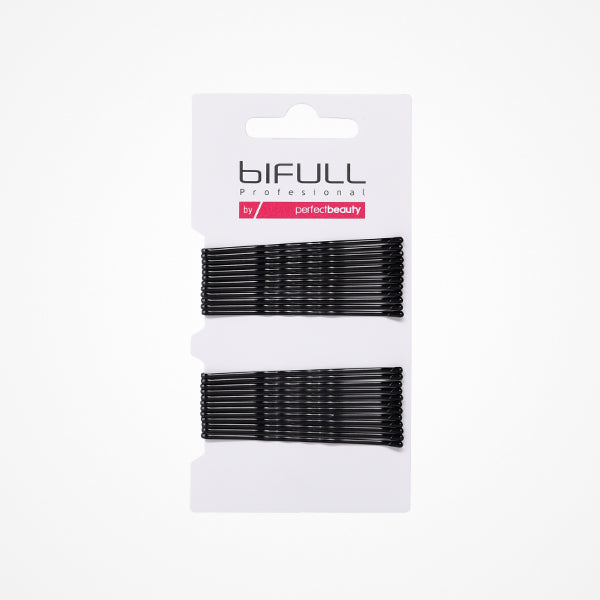 Agrafe de Par Metalice Negre Ondulate- Wavy Bobby Pins Black 5.1cm 24 Buc - Bifull