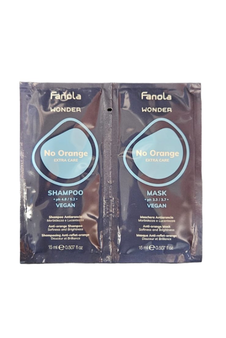 Tester Sampon si Masca Anti-Portocaliu - Wonder No Orange 2x15ml - Fanola - HNIcosmetice.ro