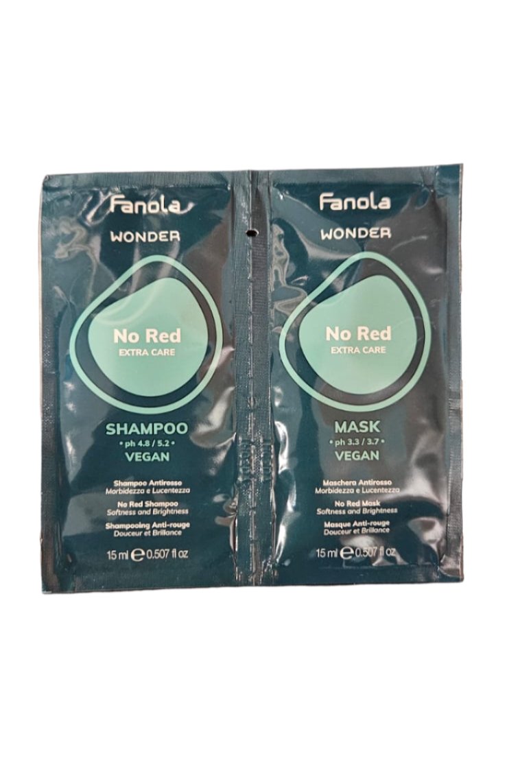 Tester Sampon si Masca Anti-Rosu - Wonder No Red 2x15ml - Fanola - HNIcosmetice.ro