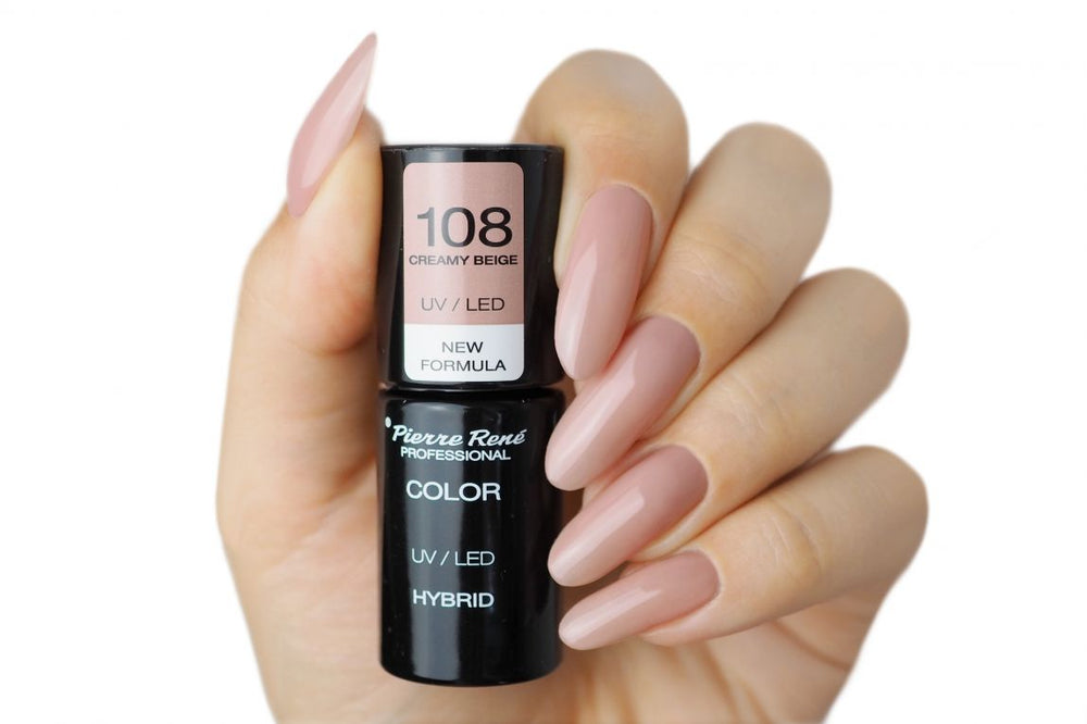 Oja Semipermanenta - Color Hybrid New Formula Creamy Beige Nr. 108 6ml - Pierre Rene - HNIcosmetice.ro