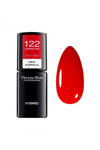 Oja Semipermanenta - Color Hybrid Polish Nr. 122 Orange Red 6ml - Pierre Rene - HNIcosmetice.ro