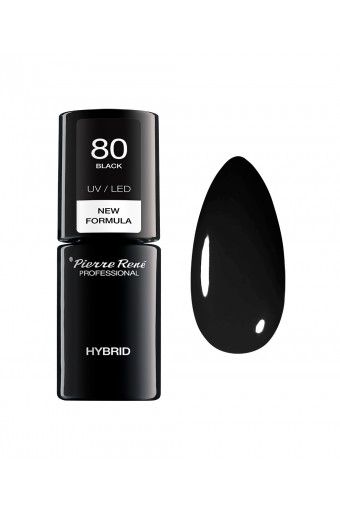 Oja Semipermanenta - Color Hybrid Polish Nr. 80 Black 6ml - Pierre Rene - HNIcosmetice.ro