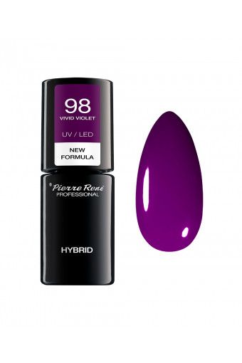 Oja Semipermanenta - Color Hybrid Polish Nr. 98 Vivid Violet 6ml - Pierre Rene - HNIcosmetice.ro