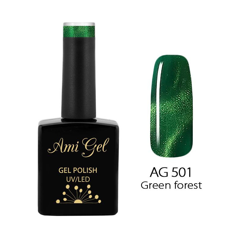 Oja Semipermanenta Magnetica - Hypnotic Gel Polish Green Forest AG501 14ml - Ami Gel - HNIcosmetice.ro