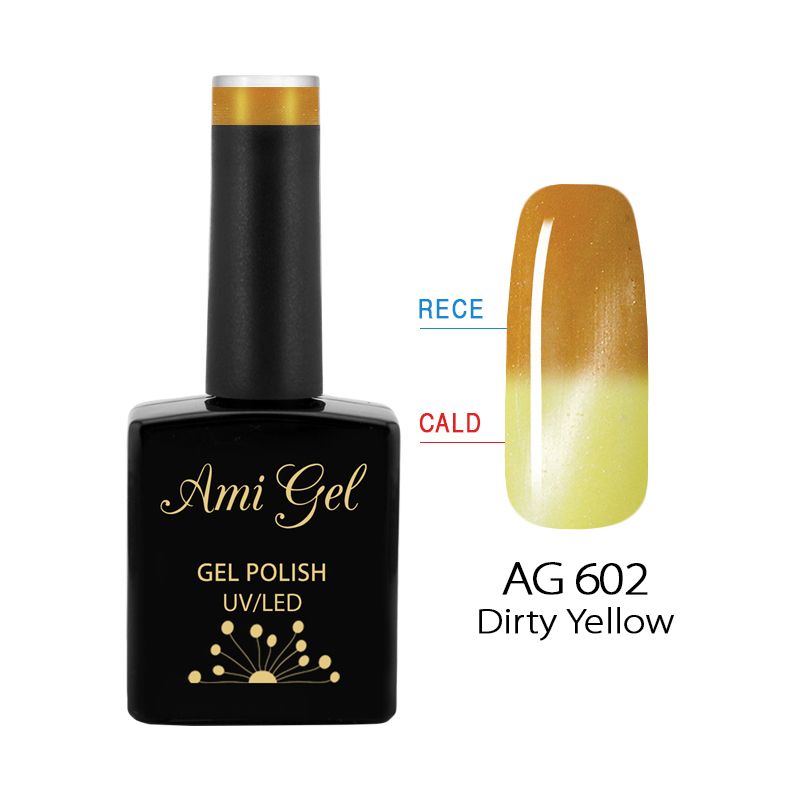 Oja Semipermanenta Magnetica si Termica - Hypnotic Mood Gel Polish Dirty Yellow AG602 14ml - Ami Gel - HNIcosmetice.ro