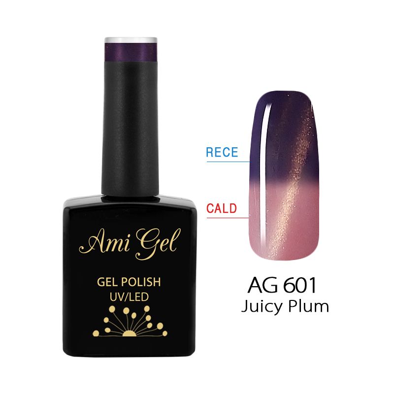 Oja Semipermanenta Magnetica si Termica - Hypnotic Mood Gel Polish Juicy Plum AG601 14ml - Ami Gel - HNIcosmetice.ro