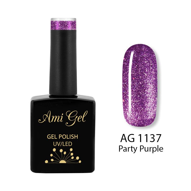 Oja Semipermanenta - Multi Gel Color - The One Party Purple AG1137 14ml - Ami Gel - HNIcosmetice.ro