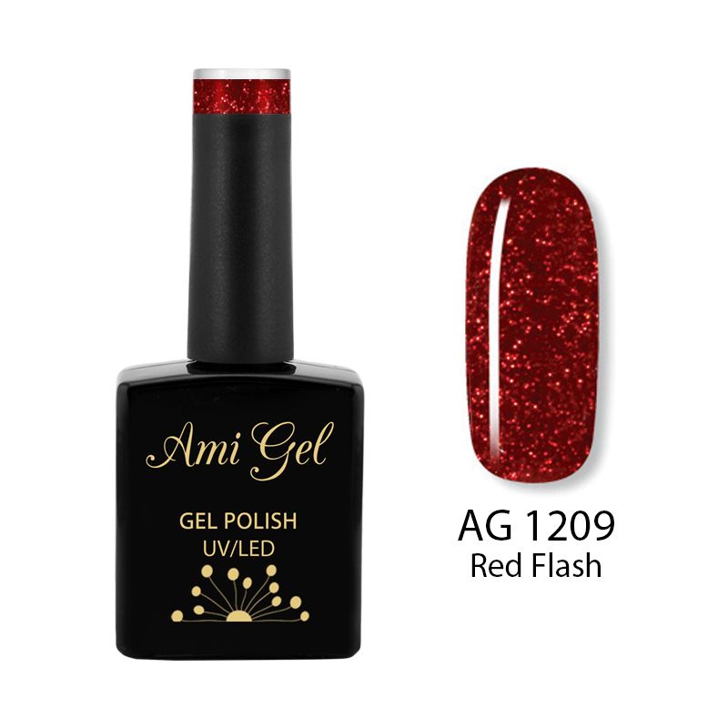 Oja Semipermanenta - Multi Gel Color - The One Red Flash AG1209 14ml - Ami Gel - HNIcosmetice.ro